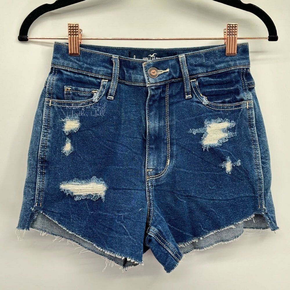 Hollister NWT Ultra High-Rise Short Short Vintage Stretch Jean Shorts Size 24